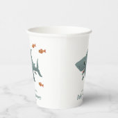 男の子かわいい海シーシャークベビーシャワー 紙コップ (右)