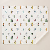 男の子かわいい輸送車パターンモノグラム名キッズ シェルパブランケット (正面(横))