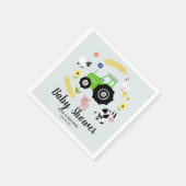 男の子かわいい農場動物トラクターベビーブシャワー スタンダードカクテルナプキン (角)