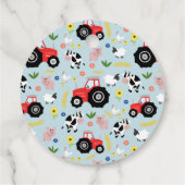 男の子かわいい農場動物トラクターベビーブシャワー フェイバータグ (裏面)