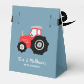 男の子かわいい農場動物トラクターベビーブシャワー フェイバーボックス (裏面サイド)