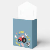 男の子かわいい農場動物トラクターベビーブシャワー フェイバーボックス (オープン)