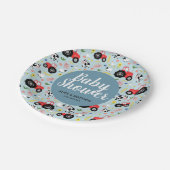 男の子かわいい農場動物トラクターベビーブシャワー ペーパープレート (アングル)