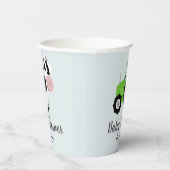 男の子かわいい農場動物トラクターベビーブシャワー 紙コップ (右)