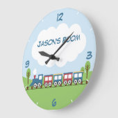 男の子かわいい電車の壁時計 ラージ壁時計 (傾斜)