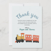 男の子かわいい電車の旅行ありがとう サンキューカード (正面)