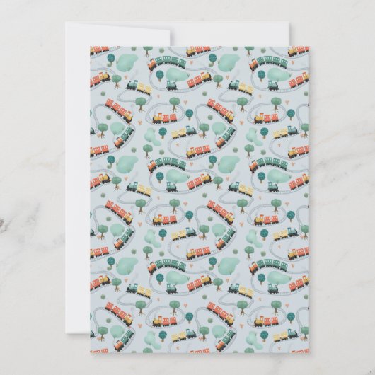 男の子かわいい電車の旅行ありがとう サンキューカード (裏面)