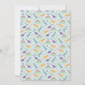 男の子かわいい青い恐竜ジャングル赤ちゃんシャワー サンキューカード (裏面)