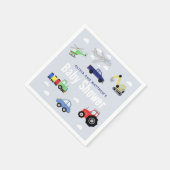男の子かわいい青い旅行車ベビーシャワー スタンダードカクテルナプキン (角)