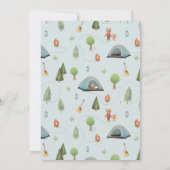 男の子かわいい青い森の熊ベビーシャワー 招待状 (裏面)