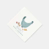 男の子かわいい青い農場チキンベイビーシャワー スタンダードカクテルナプキン (角)