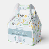 男の子かわいい青ジャングルサファリエレファントベビージャーシャワー フェイバーボックス (正面サイド)