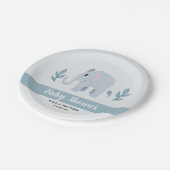 男の子かわいい青ジャングルサファリエレファントベビージャーシャワー ペーパープレート (アングル)