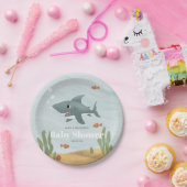 男の子かわいい青海シーシャークベビーシャワー ペーパープレート (パーティー)