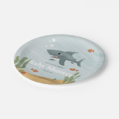 男の子かわいい青海シーシャークベビーシャワー ペーパープレート (アングル)