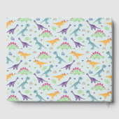 男の子かわいい青Tレックス恐竜の赤ちゃんシャワー ゲストブック (裏面)