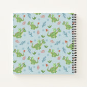 男の子かわいい魔法の緑のドラゴンと名前の子供 ノートブック (裏面)