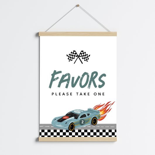 男の子かわいい2速い2番目の誕生日の車の好意サイン ポスター