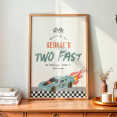 男の子かわいい2速い2nd誕生日ホットカーウェルカム ポスター