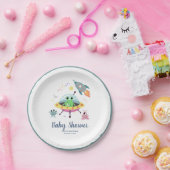 男の子かわいい&モダン宇宙エイリアンベビーシャワー ペーパープレート (パーティー)