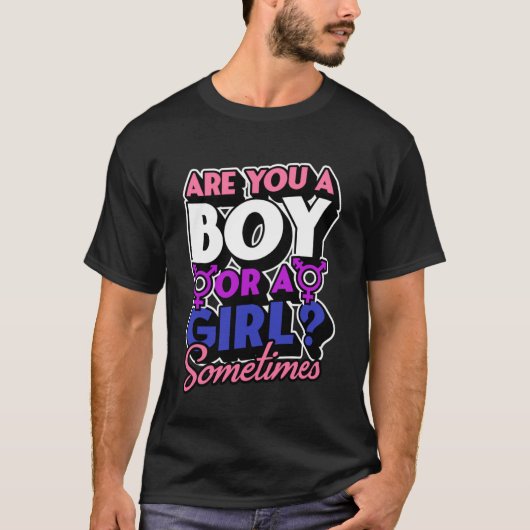 男の子か女の子か時々Genderfluid Pro Tシャツ (正面)