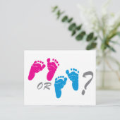 男の子か女の子か？性別で明かすパーティー インビテーションポストカード (スタンド正面)