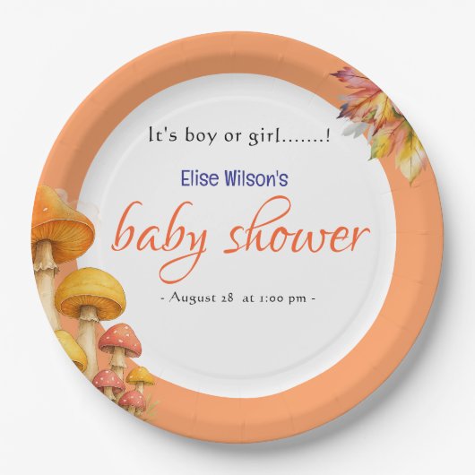 男の子か女の子のおとぎ話の赤ちゃんシャワー ペーパープレート (正面)