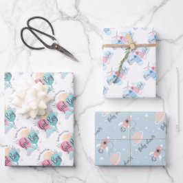 男の子か女の子のベビーシャワー ラッピングペーパーシート