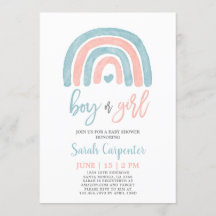 男の子か女の子の性別が虹のシャワーを浴びる