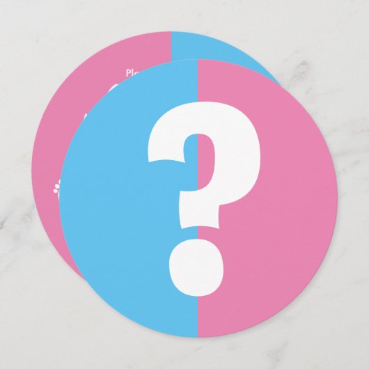 男の子か女の子の性別が赤ちゃんのシャワーパーティーカスタム 招待状 (正面/裏面)