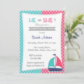 男の子か女の子の性別を示すパーティの招待状 招待状 (スタンド正面)