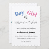 男の子か女の子、それが何を明らかにする 招待状 (正面/裏面)