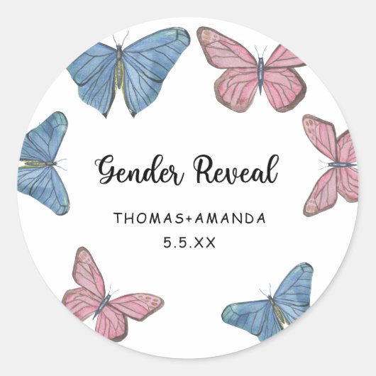 男の子か女の子。性別の表示 ラウンドシール (正面)