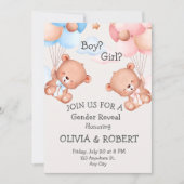 男の子か女の子。性別の表示/赤ちゃんシャワー 招待状 (正面)