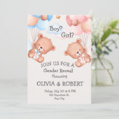 男の子か女の子。性別の表示/赤ちゃんシャワー 招待状 (スタンド正面)