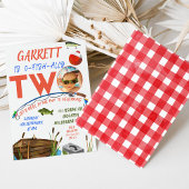 男の子がおもしろいでリール通常2歳の誕生日 招待状