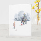 男の子がノートカードを発見 カード (黄色い花)