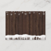 男の子がブックカードを持ち素朴込むスノーフレーク エンクロージャーカード (裏面)