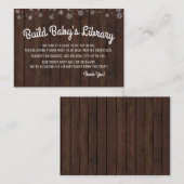 男の子がブックカードを持ち素朴込むスノーフレーク エンクロージャーカード (正面/裏面)