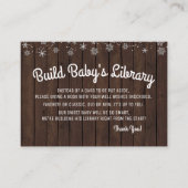 男の子がブックカードを持ち素朴込むスノーフレーク エンクロージャーカード (正面)