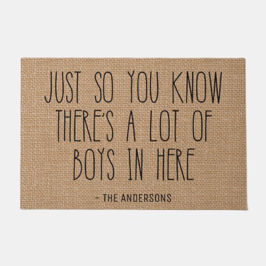 男の子が多いのはわかってるよね ドアマット (正面)