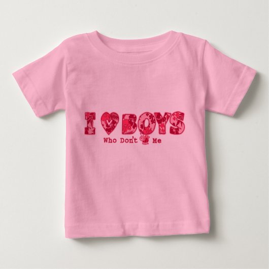 「男の子が大好き」乳児ティー（ピンク/ピンク） ベビーTシャツ (正面)