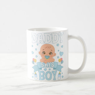 男の子が妊娠するとピンクかブルーと言うパパ コーヒーマグカップ