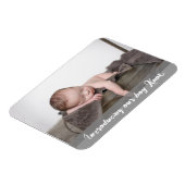 男の子が生まれました！名前 ベイビー フォト マグネット (左側)