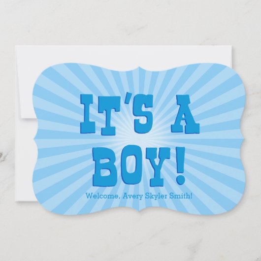 男の子が生まれました 案内状 (正面)