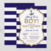 男の子が生まれました!航海ベイビーシャワーの招待状 招待状 (正面/裏面)
