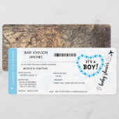 男の子が生まれました 赤ちゃん男の子シャワーの招待状 招待状 (正面/裏面)