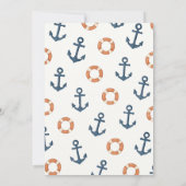 『男の子が生まれます』海のぬり絵アンカーとロープのベビーシャワー招待状 招待状 (裏面)