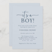 男の子が生まれるよ！ベビーシャワー 招待状 (正面/裏面)