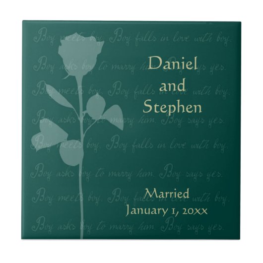 男の子が男の子と出会う タイル (正面)